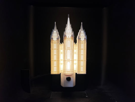 Salt Lake LDS Temple Night Light Gift, Wall Outlet: LED (Missionary, Primary, Wedding, Anniversary )