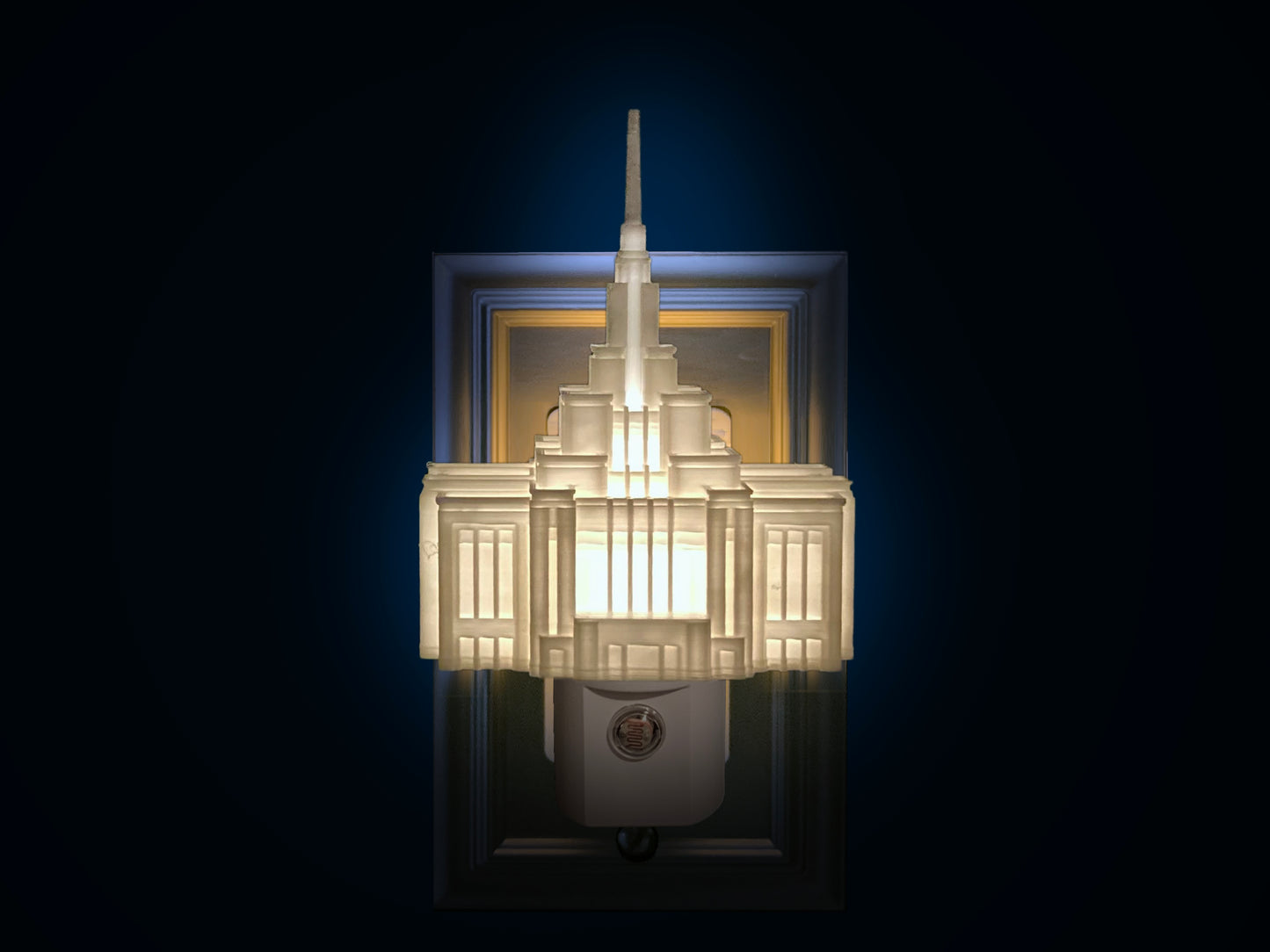 Saratoga Springs Temple Night Light: LDS Gift (Wall Outlet, LED)