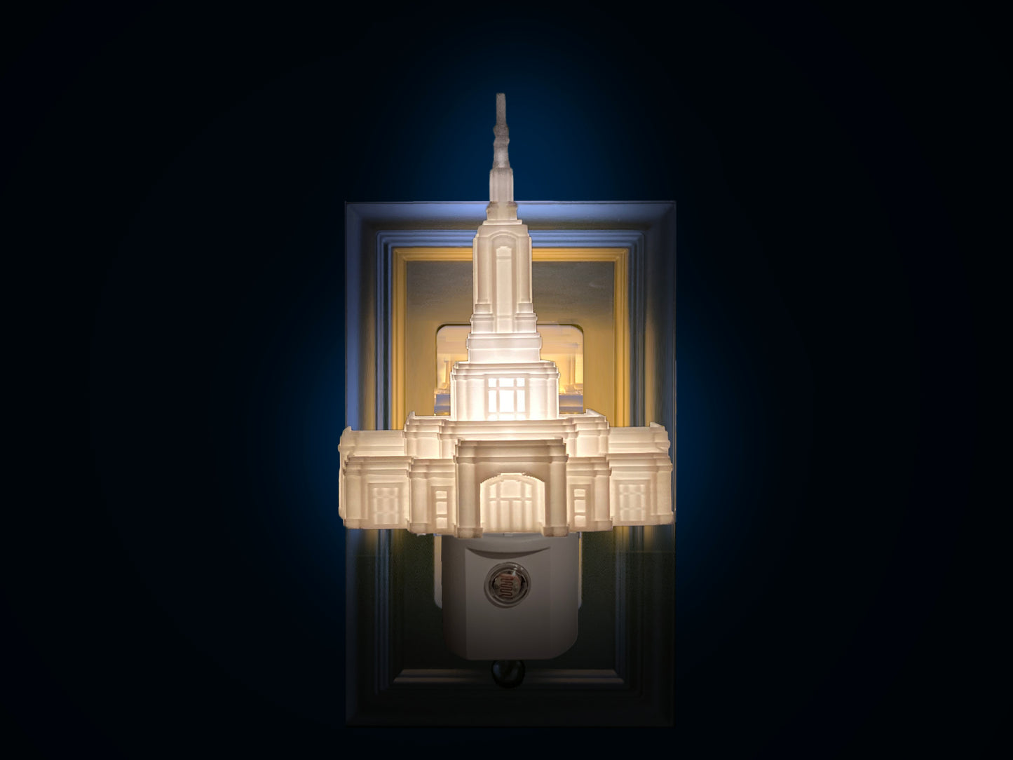 Farmington New Mexico Temple Night Light, LDS Gift: LED for Wall Outlet