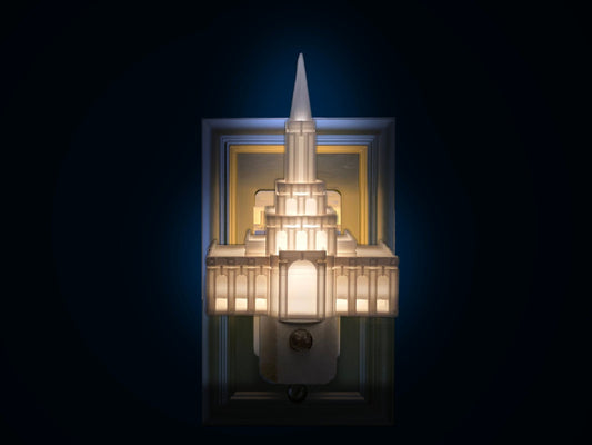 Toronto Ontario LDS Temple Night Light Gift, Wall Outlet: LED (Missionary, Primary, Wedding, Baptism)