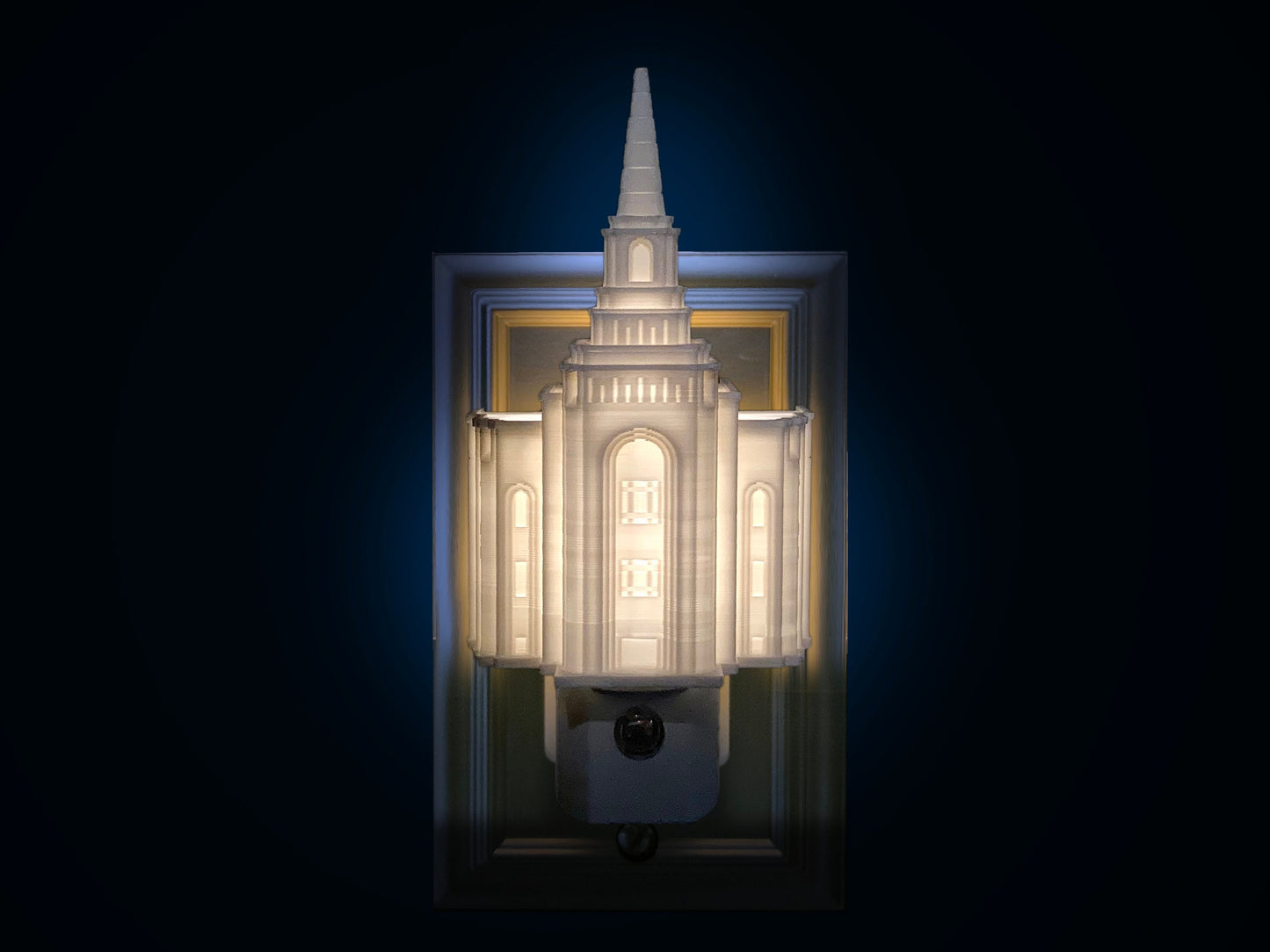 Kansas City Missouri LDS Temple Night Light Gift, Wall Outlet: LED (Missionary, Primary, Wedding, Anniversary )