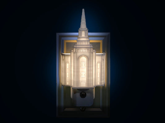 Kansas City Missouri LDS Temple Night Light Gift, Wall Outlet: LED (Missionary, Primary, Wedding, Anniversary )