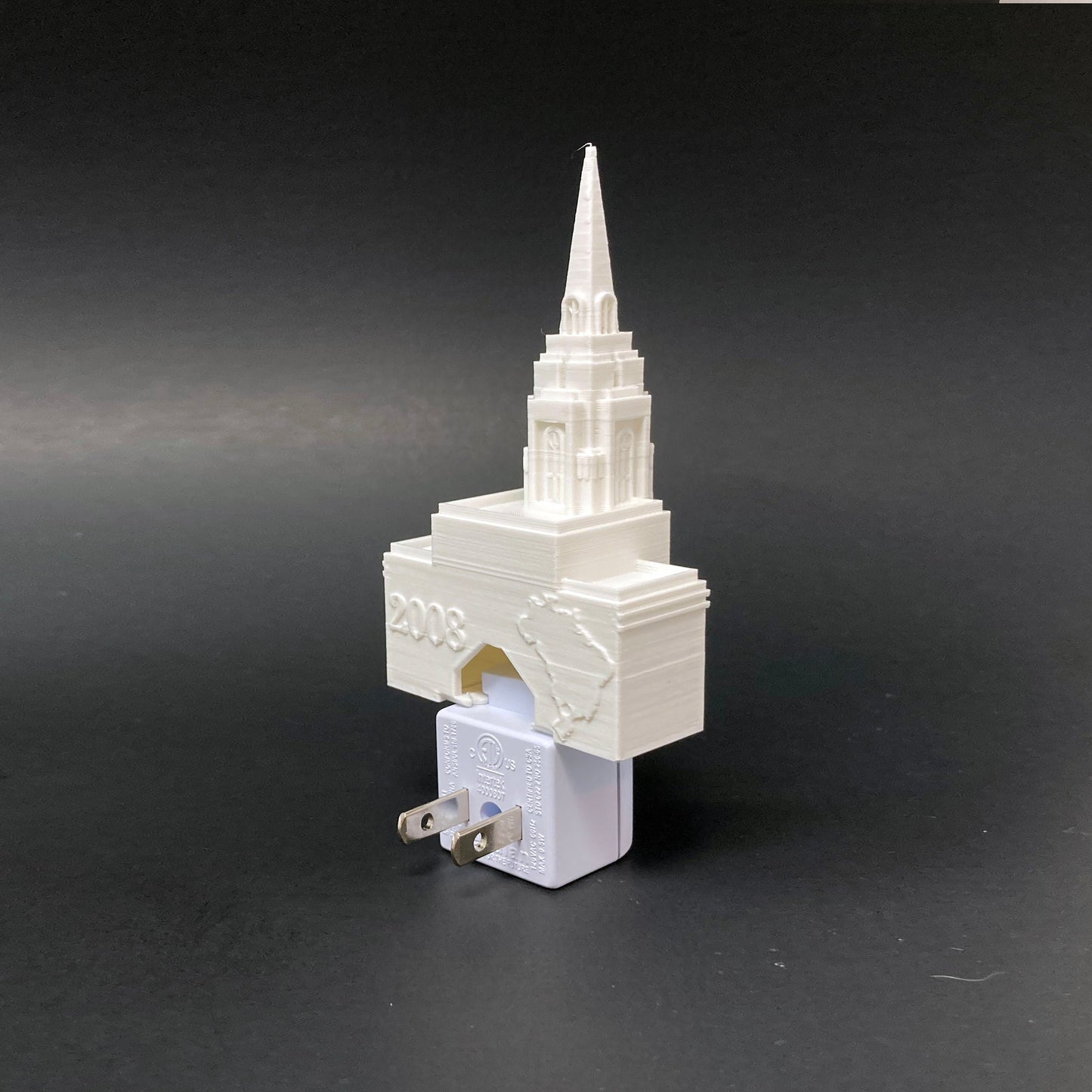 Curitiba Brazil Temple Night Light: LDS Gift (Plug-in, LED)